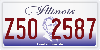 IL license plate Z502587