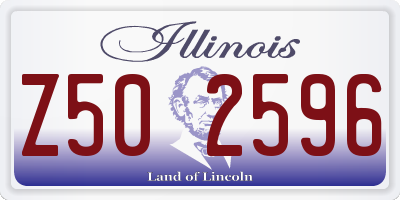 IL license plate Z502596