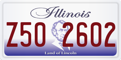IL license plate Z502602