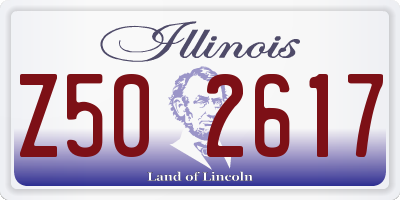 IL license plate Z502617