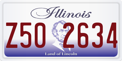 IL license plate Z502634