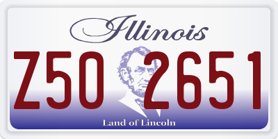 IL license plate Z502651