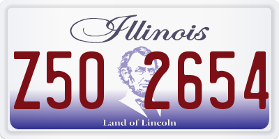 IL license plate Z502654