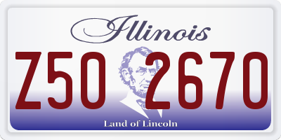 IL license plate Z502670
