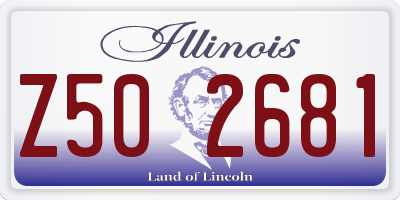 IL license plate Z502681