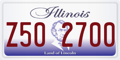 IL license plate Z502700