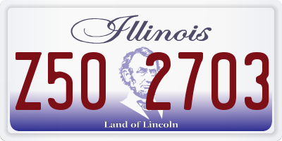 IL license plate Z502703