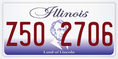 IL license plate Z502706