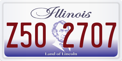 IL license plate Z502707