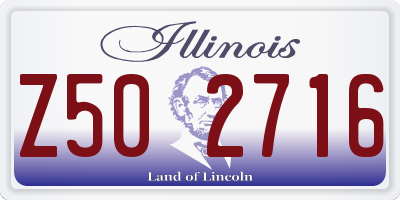 IL license plate Z502716