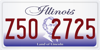 IL license plate Z502725