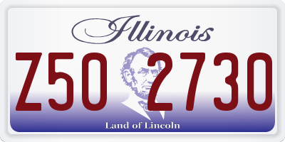 IL license plate Z502730