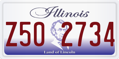 IL license plate Z502734
