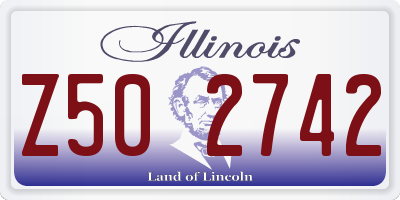 IL license plate Z502742