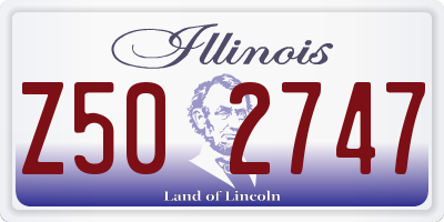 IL license plate Z502747