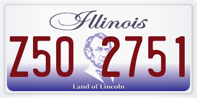 IL license plate Z502751
