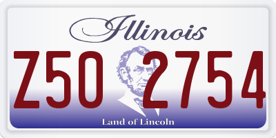 IL license plate Z502754