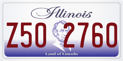 IL license plate Z502760