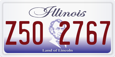 IL license plate Z502767