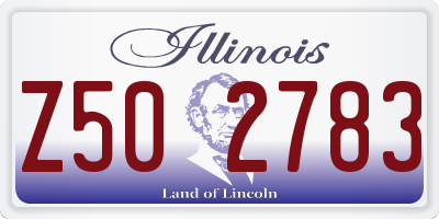 IL license plate Z502783