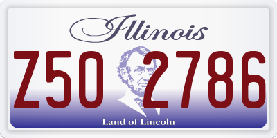 IL license plate Z502786