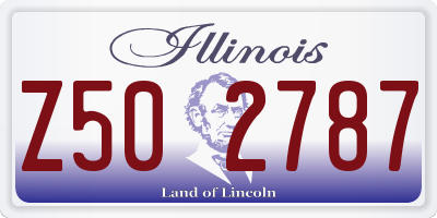IL license plate Z502787