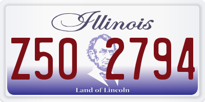 IL license plate Z502794