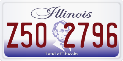 IL license plate Z502796