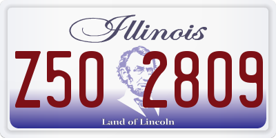 IL license plate Z502809
