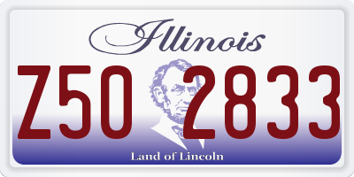 IL license plate Z502833