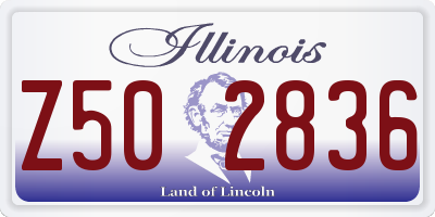 IL license plate Z502836