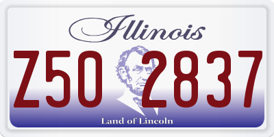 IL license plate Z502837