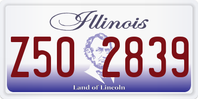 IL license plate Z502839
