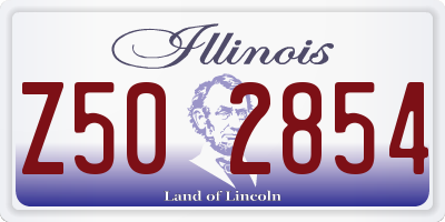 IL license plate Z502854