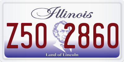 IL license plate Z502860