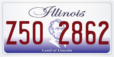 IL license plate Z502862