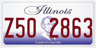 IL license plate Z502863