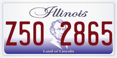 IL license plate Z502865
