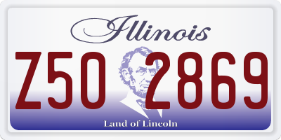 IL license plate Z502869