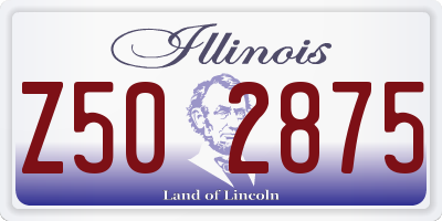 IL license plate Z502875