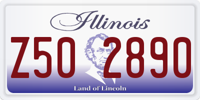 IL license plate Z502890