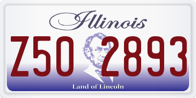 IL license plate Z502893
