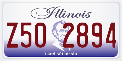 IL license plate Z502894