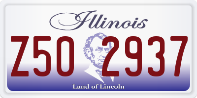IL license plate Z502937