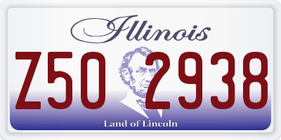 IL license plate Z502938