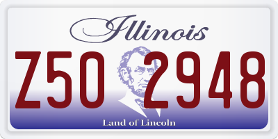 IL license plate Z502948