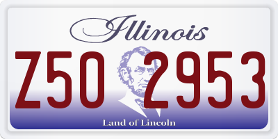 IL license plate Z502953