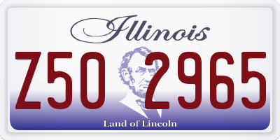IL license plate Z502965
