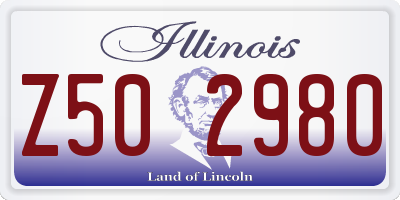 IL license plate Z502980
