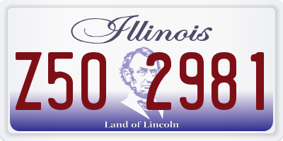 IL license plate Z502981